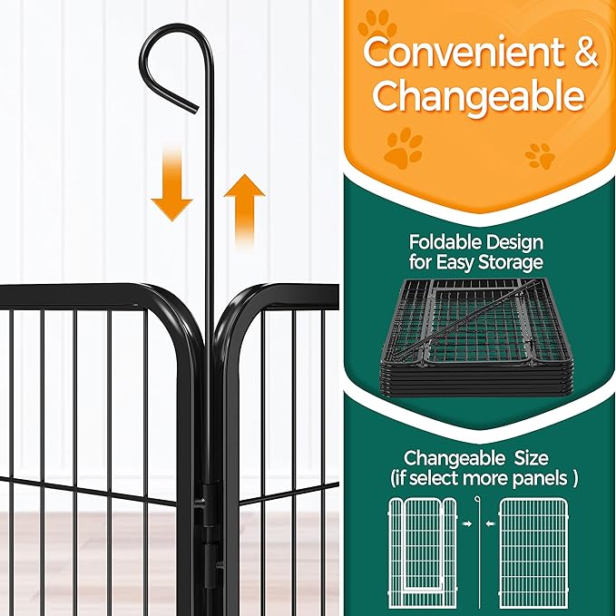 Topeakmart Dog Playpen Outdoor Puppy Exercise Pen Indoor Portable Pet Fence for Yard/RV Camping, 47 Inch 8 Panels