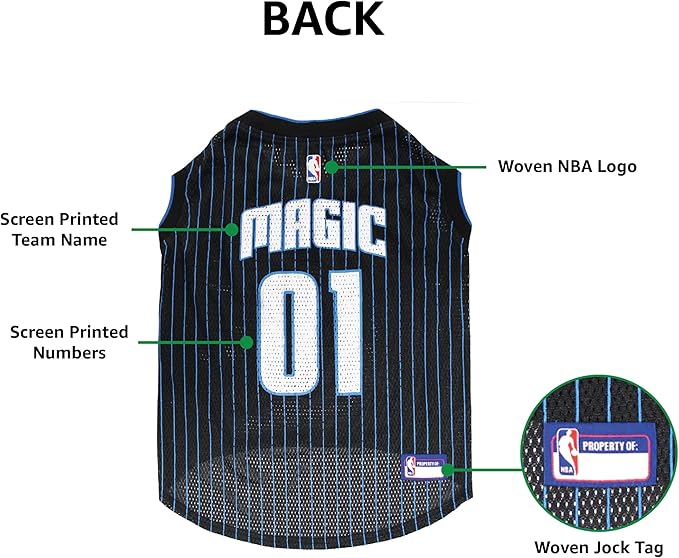 Pets First NBA ORLANDO MAGIC DOG Jersey, Large - Tank Top Basketball Pet Jersey
