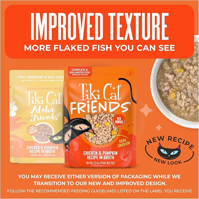Tiki Cat Aloha Friends Wet Cat Food, Chicken & Pumpkin, 2.5 oz. Pouch (12 Count)