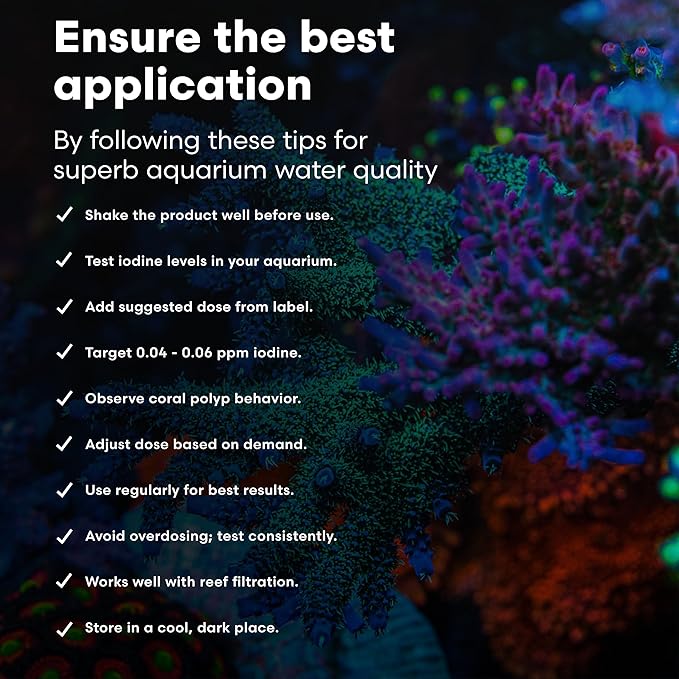Brightwell Aquatics Iodion Iodide Supplement for Corals Clams Fish Macroalgae Enhances Polyp Extension Lighting Tolerance in Reef Marine Aquariums, 20L