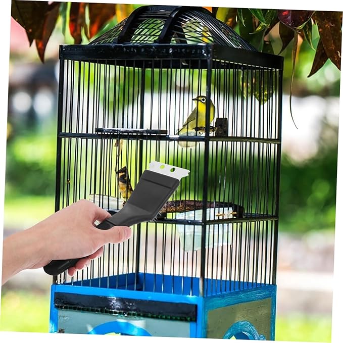 UPKOCH Birdcage Hygiene Brush Bird Droppings Removal Brush Long Handle Cage Cleaner Stainless Steel Shovel Versatile Pet Cage Cleaning Equipment