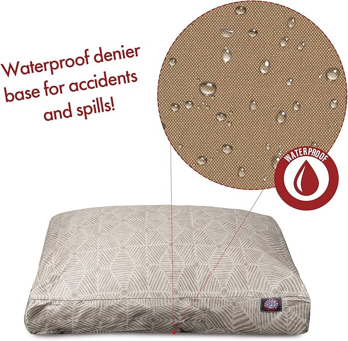 Majestic Pet Charlie Beige Metallic Small Rectangle Pet Bed