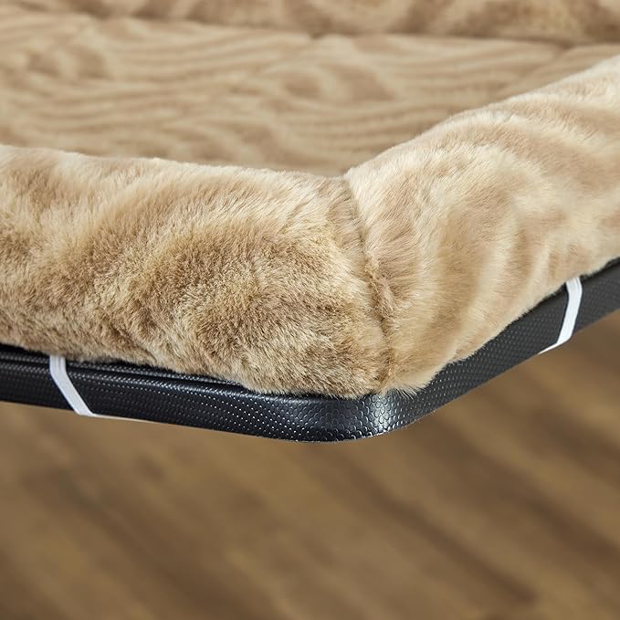 MidWest Homes for Pets QuiteTime Deluxe Wave Bolster Bed for Intermediate Dogs; Easily Machine Wash and Dry; Tan; 36"; 40236-WVTN