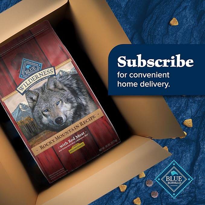 Blue Buffalo Wilderness High-Protein Rocky Mountain Recipe Healthy Weight Dry Food for Adult Dogs, Red Meat, 28-lb. Bag