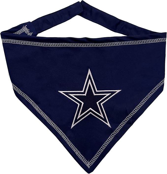 Pets First NFL Dallas Cowboys TIE Bandana, Small/Medium. Dog Bandana Scarf Bib for Pet Cat Dog. The Ultimate Game-Day, Party Bandana, Team Color (DAL-3550-S-M)