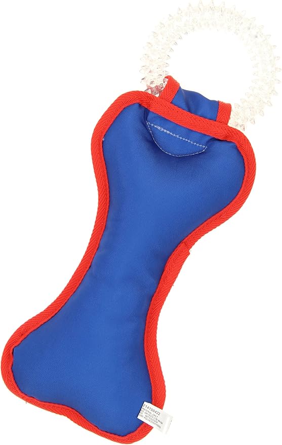 Zubaz NFL Team Logos and Colors Ring Tug Toy with Squeaker for Dogs, Buffalo Bills