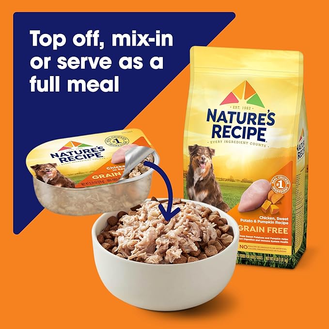 Nature's Recipe Grain Free Wet Dog Food, Chicken & Duck Recipe, 2.75 Ounce Cup (Pack of 12)