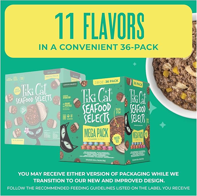 Tiki Cat Seafood Selects Wet Cat Food Mega Pack, 2.8 oz Can (36 Count)