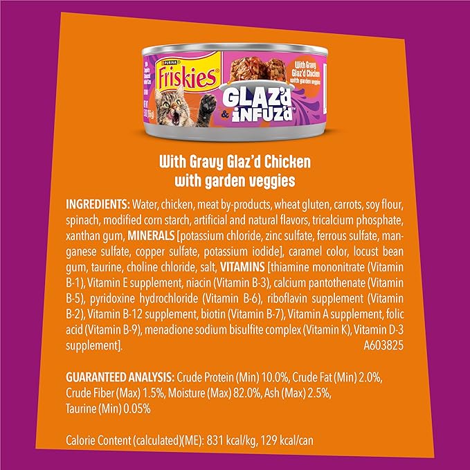 Purina Friskies Glaz’d and Infuz’d with Gravy Glaz’d Chicken Wet Food for Cats - 5.5 Ounce (Pack of 24)