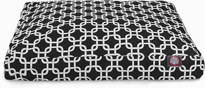 Black Links Small Rectangle Indoor Outdoor Pet Dog Bed With Removable Washable Cover By Majestic Pet Products