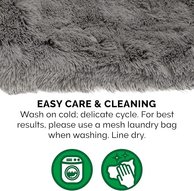 Furhaven Self-Warming Cat Bed for Indoor Cats, 4-Beds-in-1 & Washable - Plush Long Faux Fur Convertible Cuddler - Gray, Small (Pack of 2)