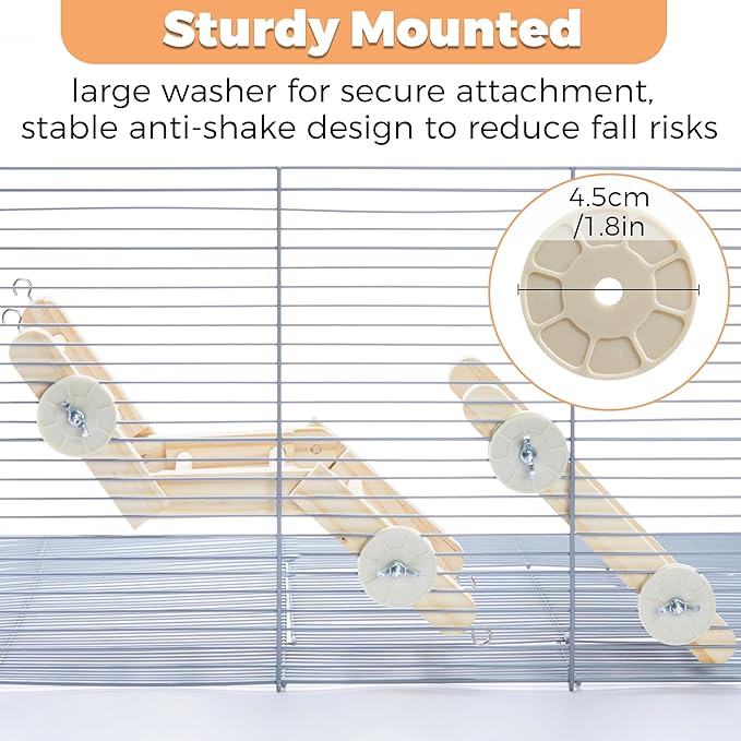 Rat Enrichment Bundle Interactive Puzzle Feeders with Adjustable Climbing Gym Set Includes 2 Foraging Toys and Flexible Wooden Ladder for Rats Mice Small Birds Cage Accessories