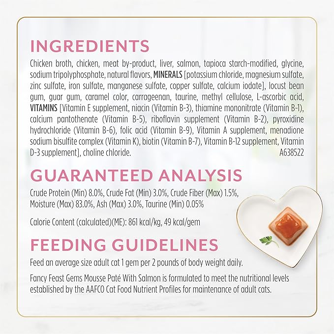 Fancy Feast Gems Pate Cat Food Mousse with Salmon and a Halo of Savory Gravy Cat Food - 4 oz. Boxes,(Pack of 16)