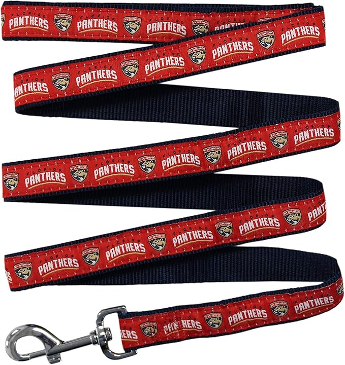 Pets First NHL Florida Panthers Leash for Dogs & Cats, Medium. - Walk Cute & Stylish! The Ultimate Hockey Fan Leash!, Medium (4 ft Long x 0.62 in Width) (PAN-3031-MD)