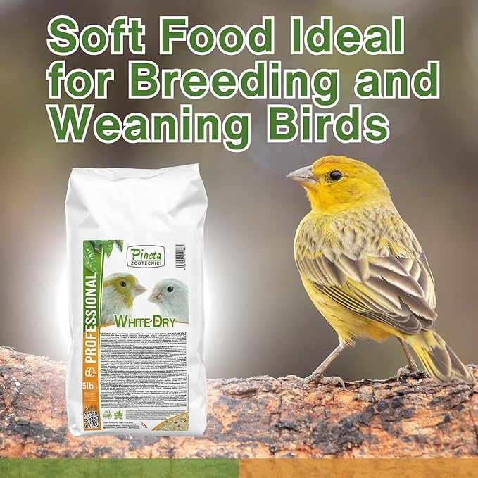 PINETA White Dry Bird Food 5 Lbs - Finch Food, Nutrient-Rich Blend Bird Seed for Finches and Small Birds, Support Daily Energy, Balanced Growth Diet & Healthy Food