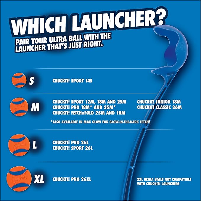 Chuckit! Pro 26L Dog Ball Launcher, 26" Length, Includes Large Ball (3") For Dogs 60-100 Pounds