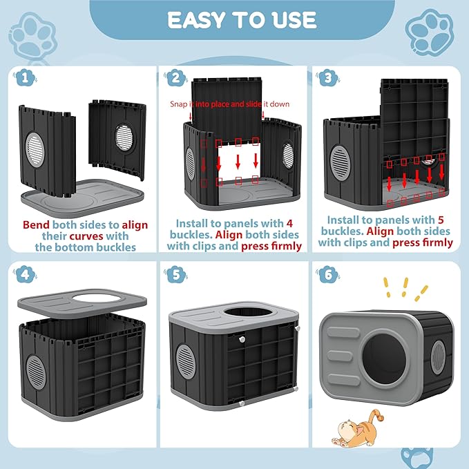Feral Outdoor Cat House Weatherproof, Insualted Cat Houses for Outdoor Indoor Cats with Camera-Shaped Design, Sturdy Resin Outside Cat Shelter, Easy to Assemble