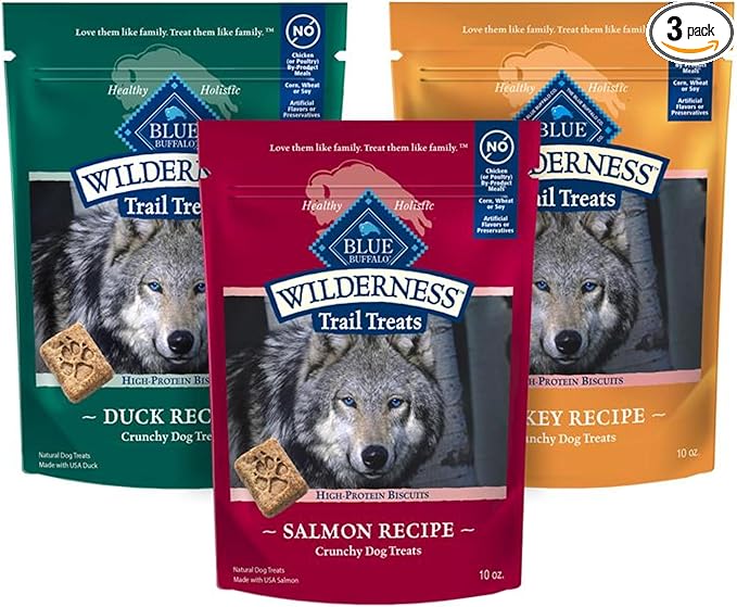 Blue Buffalo Wilderness Variety Pack Dog Treats Made with Natural Ingredients Duck Turkey & Salmon