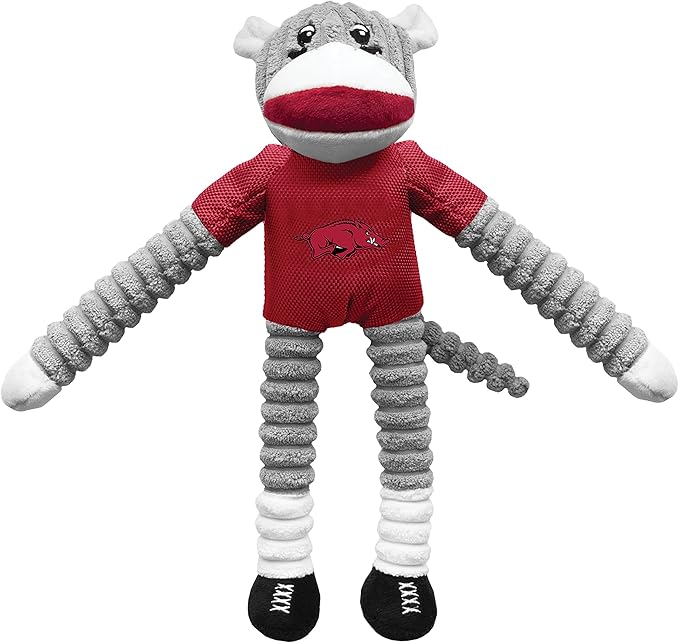 Littlearth NCAA Unisex NCAA Sock Monkey and Flying Disc Pet Toy Combo Set