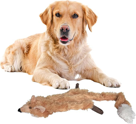 SPOT Skinneeez Jumbo Forest Animal Stuffing-Free Dog Toy, Squeaker in Head & Tail, Durable Tug Toy for Large Puppies & Dogs, Great for Moderate Chewers, 37 inch, Assorted Styles