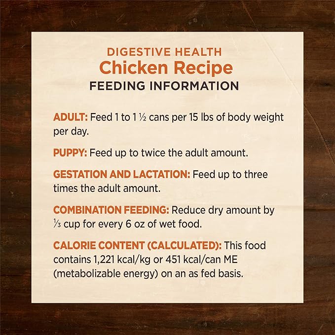 Wellness CORE Digestive Health Pate Adult Canned Wet Dog Food, Grain Free, Sensitive Stomach, Natural, Chicken Recipe, 13 oz, Pack of 12 Cans