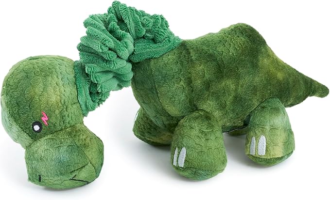 ZippyPaws Bungee Buddiez Plush Squeaky Dog Toy (Dinosaur)