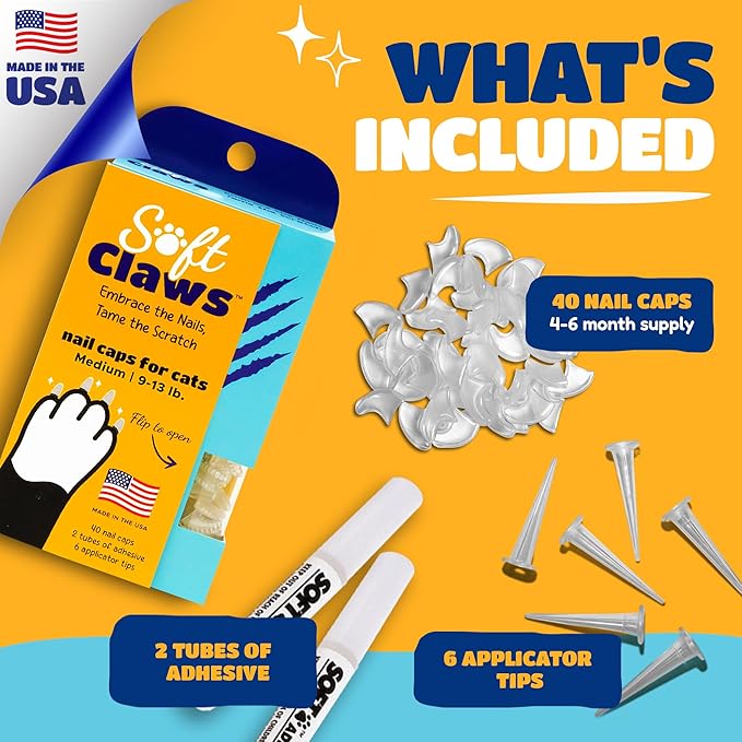 Feline Soft Claws Nail Caps Med Black