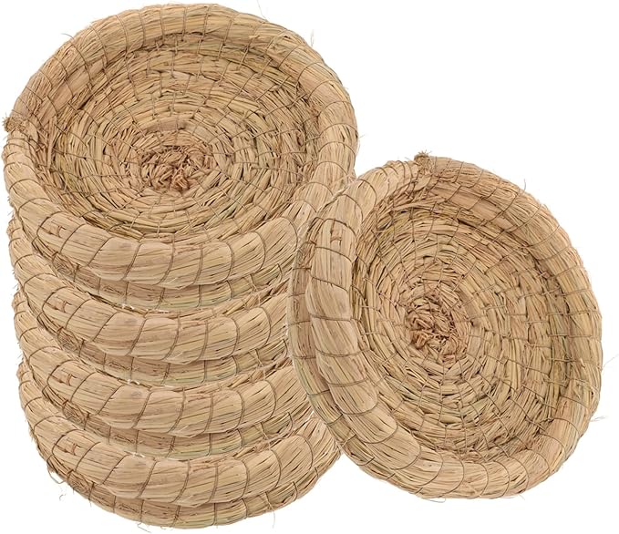 Abaodam 5pcs Rabbit Straw Nest Bed Small Animal Bedding Birdcage Accessories Home Decor