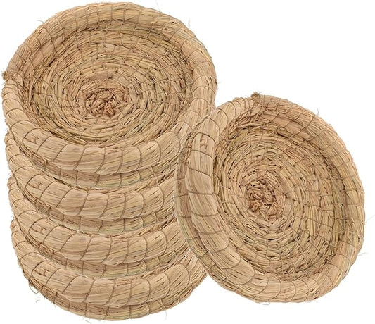 Abaodam 5pcs Rabbit Straw Nest Bed Small Animal Bedding Birdcage Accessories Home Decor