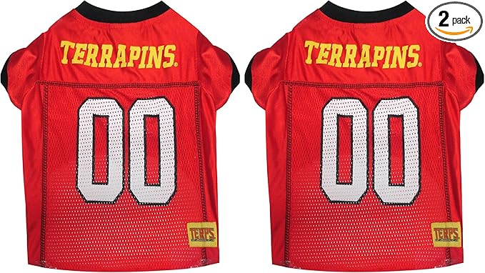 NCAA College Maryland Terrapins Mesh Jersey for Dogs & Cats, Medium. Licensed Big Dog Jersey with Your Favorite Football/Basketball College Team (Pack of 2)