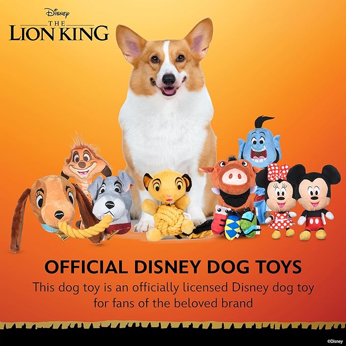 Disney for Pets Pumbaa Burrow Dog Toy with Mini Removable Plushes 9in Dog Toys | Plush Toy for Dogs Inspired by Pumbaa from The Lion King with Crinkle