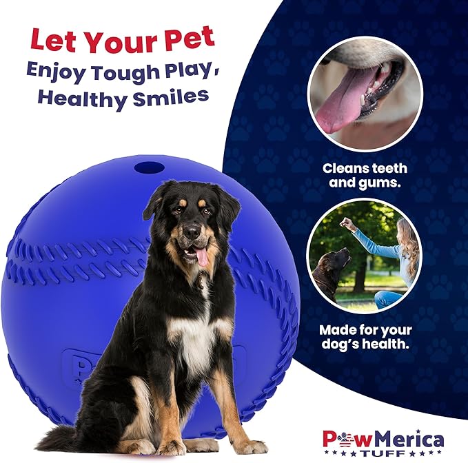 All-Star Ball – Indestructible Dog Chew Toy for Aggressive Chewers – Tough Rubber Ball for Chewing & Fetching – Promotes Dental Health – Pet-Safe & Made in USA (3.5 x 3.5 x 3.5 Inches)