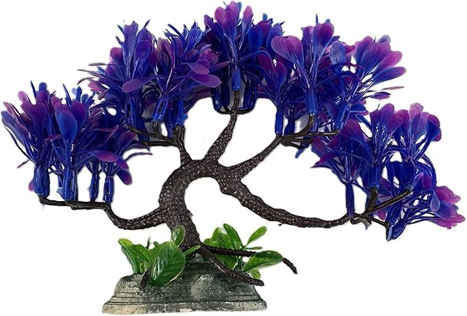 Purple and Pink Bonsai Tree Plastic Aquatic Plant for Aquariums