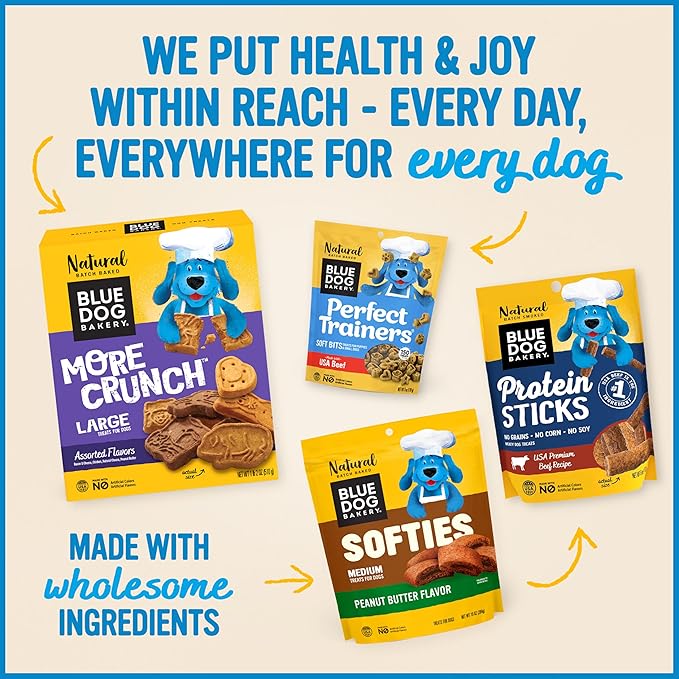 Blue Dog Bakery Perfect Trainers, Mini Dog Training Treats, Soft & Chewy, Made w/USA Beef, Healthy Treats, All Natural, Extra Small, 6 oz (Pack of 1)