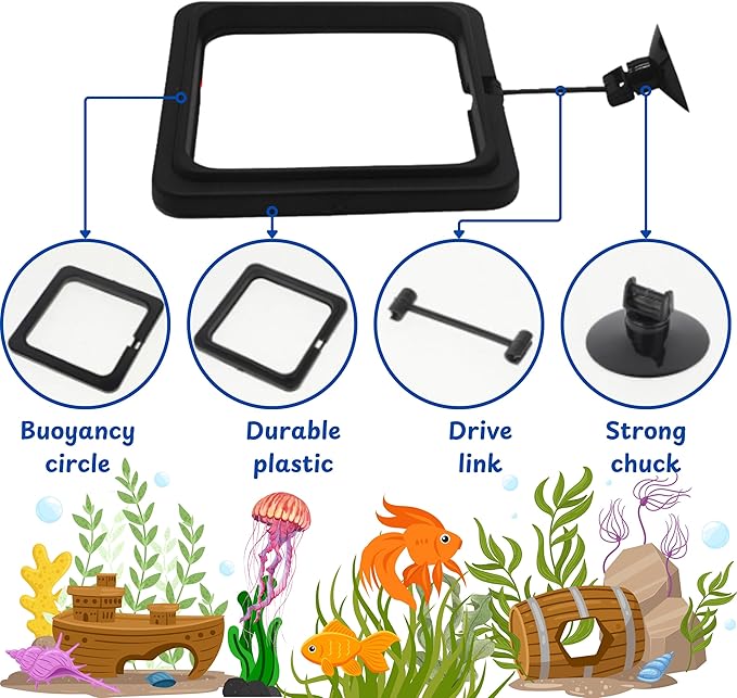 4 Pcs Turtle Tank Accessories Fish Feeding Ring, Turtle Feeding Ring, Fish Food Holder Aquatic Toys for Turtles Tortoise Goldfish Guppy Koi Puffer, Tortoise Habitat Accessories (Blue Black)