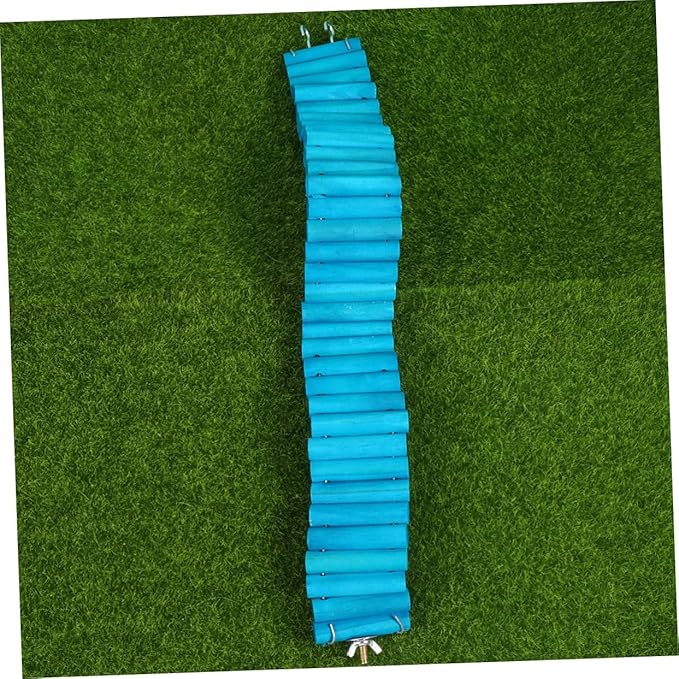 KESYOO Colorful Wooden PET Climbing Ladder for Hamsters Squirrels and Parrots 6x50cm Soft Plank Rainbow Design Bird Cage Accessories Sturdy and Safe