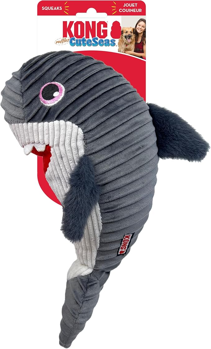 KONG Cuteseas Rufflez Soft Ridged Plush Dog Toy (Shark)