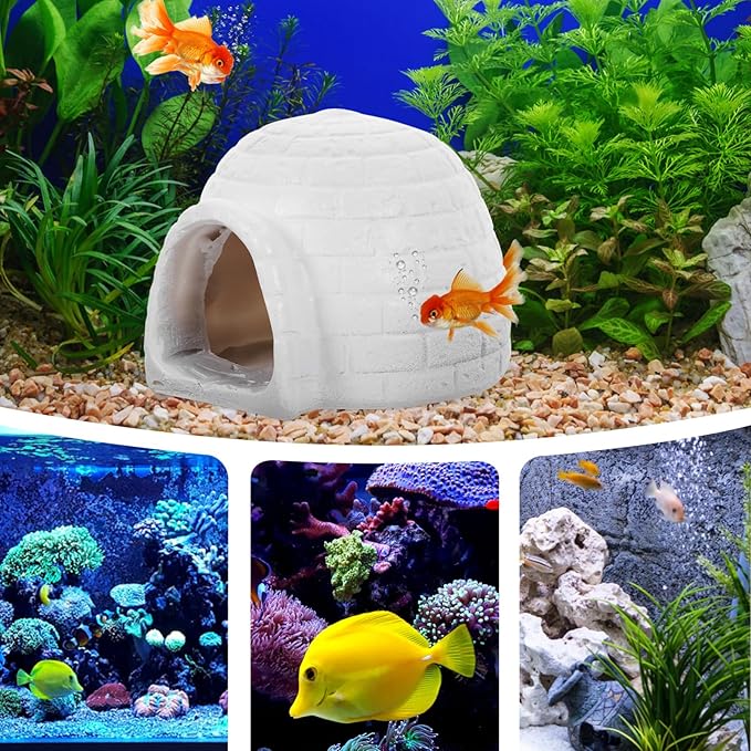 Resin Figurine Tank Hideout for Fish and Shrimp Realistic Aquarium Decoration Cute Ornament for Aquatic Pets Miniature Underwater Landscape Decor Safe Space for Hiding