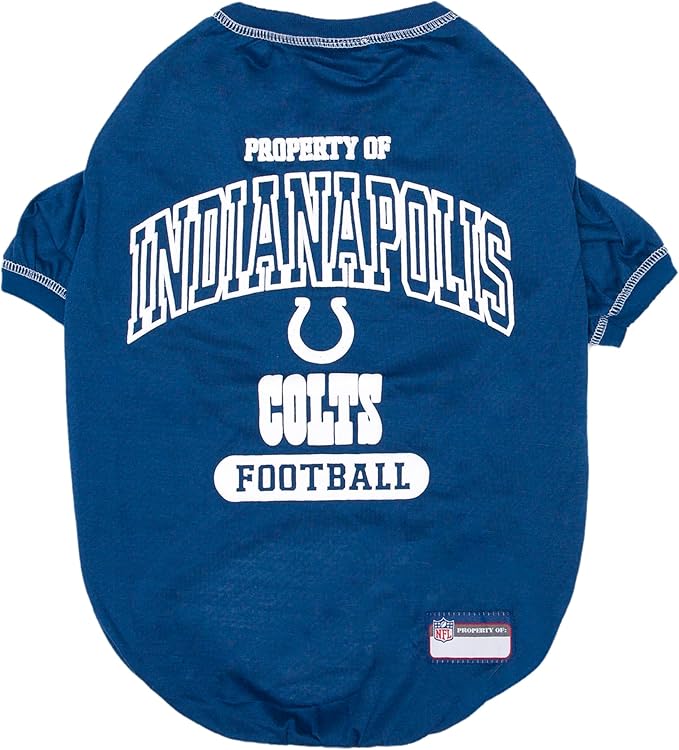 NFL Indianapolis Colts Dog T-Shirt for Pets, Size X-Small. Officially Licensed Pet Shirt with Team Logo, Soft Stretchable Comfort Fit Apparel for Dogs & Cats