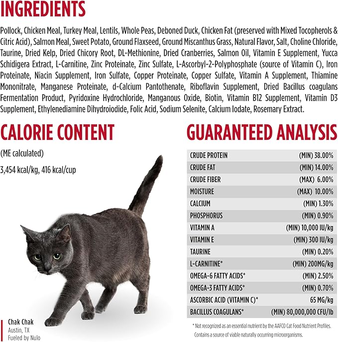 Nulo Freestyle Senior Dry Cat Food - Alaska Pollock & Sweet Potato, High Protein, Natural Grain Free Cat Food with Probiotics and L-Carnitine, 14lb Bag