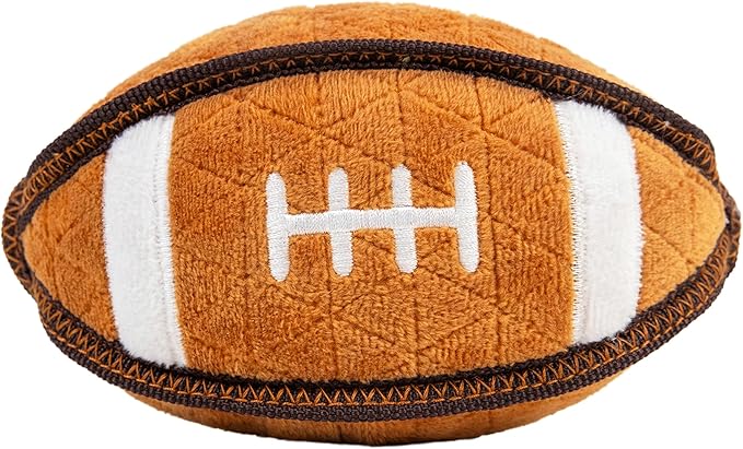 Outward Hound Xtreme Seamz Dog Toy, Reinforced Seams & Multiple Stitching, Durable Plush with Squeakers, Football, 7.1”