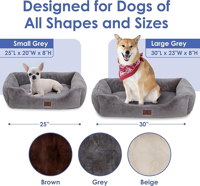 AMERICAN KENNEL CLUB Cuddler Pet Bed with Low-Profile Entrance – 25" Plush Dog Bed for Small Breeds, Ultra-Soft Washable Bed with Non-Slip Bottom, Durable High-Loft Filling, Gray