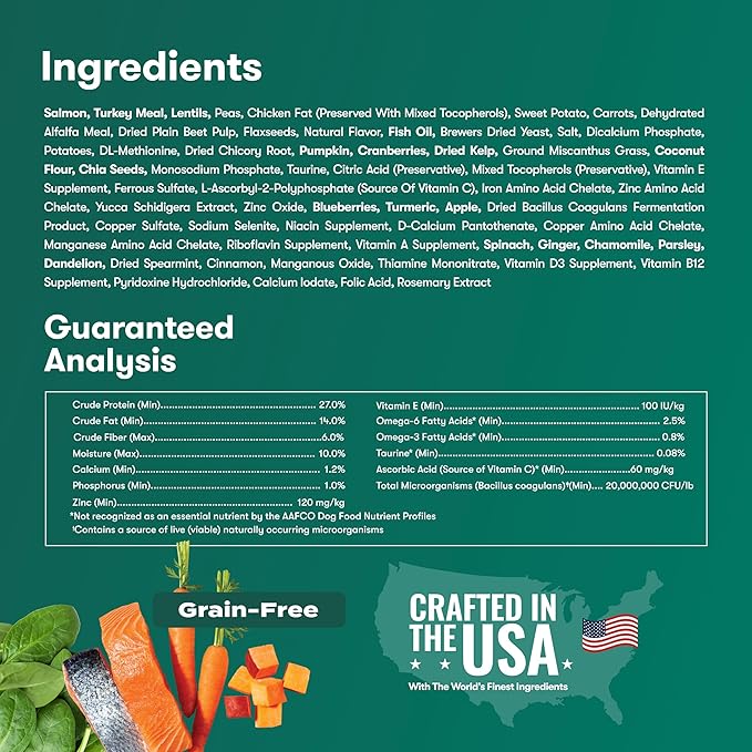 Jinx Premium Grain-Free Dry Dog Food, for All Lifestages - Real Salmon, Sweet Potato & Carrot Puppy Kibble with Superfoods for Immune Support & Probiotics for Digestive Support - No Fillers - 4lb