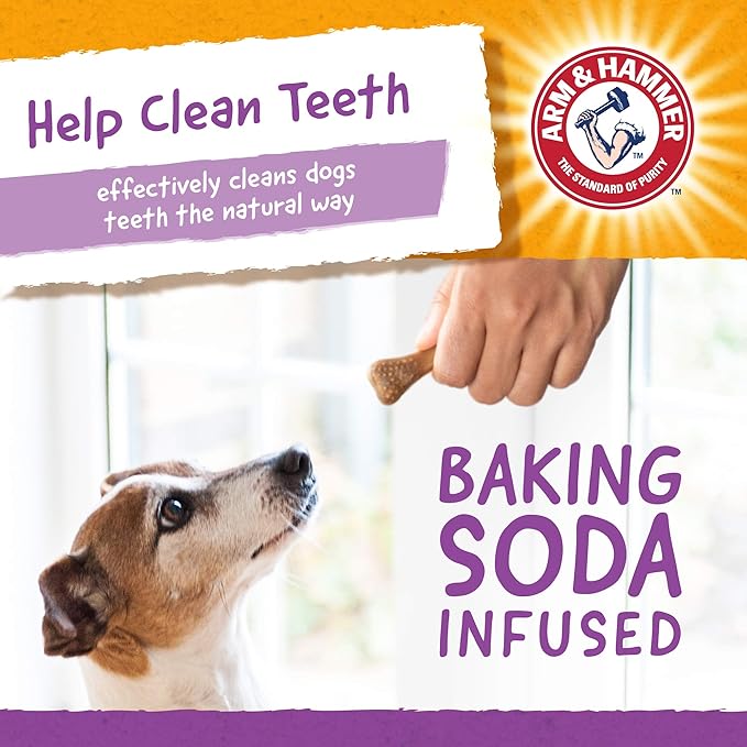 Arm & Hammer for Pets Nubbies Dental Treats - Baking Soda & Calcium Dog Dental Chews, Nubbed Texture Helps Scrub Plaque & Tartar While Chewing, Peanut Butter Flavor, 20 Count, 7 Ounce - 24 Pack