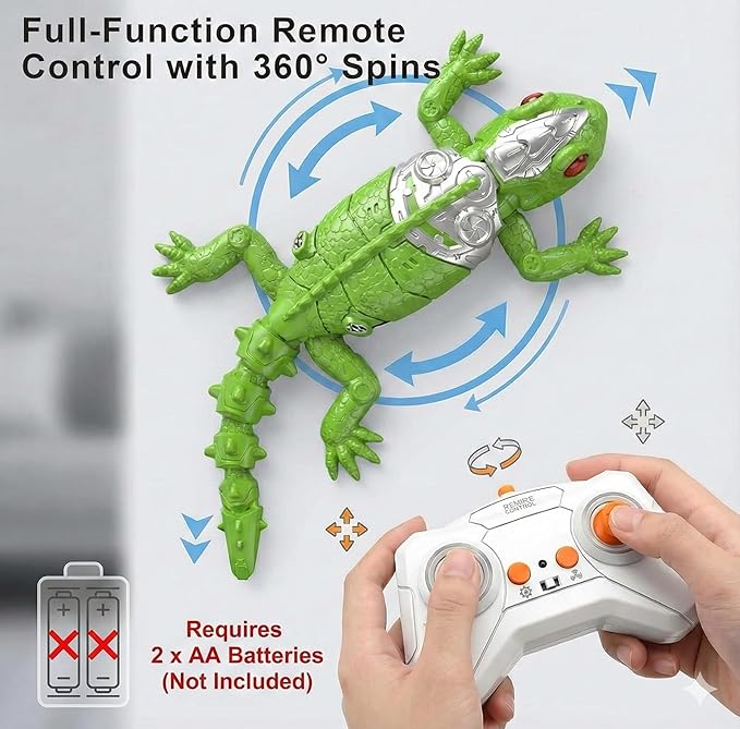 Interactive Cat Toy for Indoor Cats, Automatic Cat Toy with Remote Control, Wall Climbing Lizard Toy with Glowing Eyes - Electric Interactive Toy for Fun and Exercise