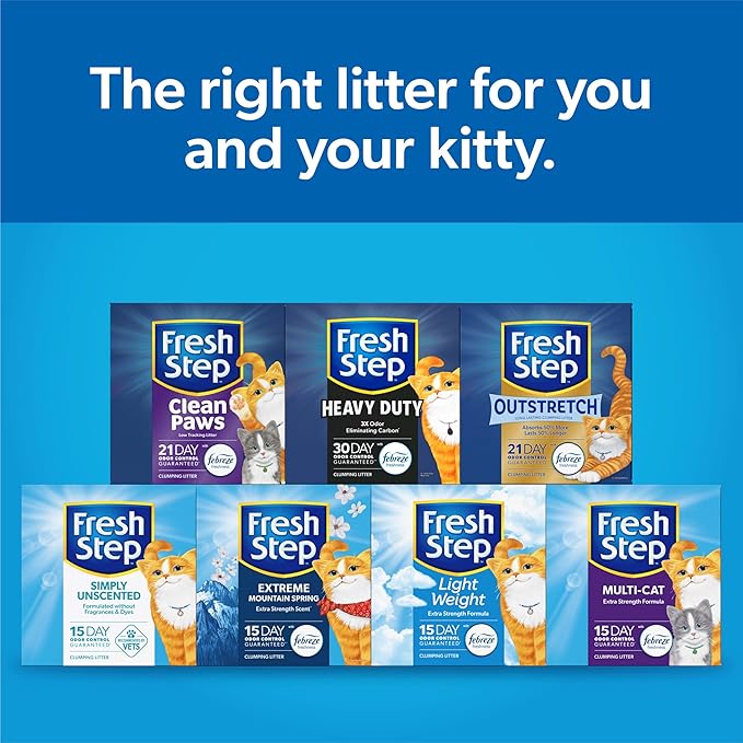Fresh Step Simply Unscented Clumping Litter,Fresh Step Unscented Cat Litter with Activated Charcoal Technology,14 lb. Box,(Pack of 3)