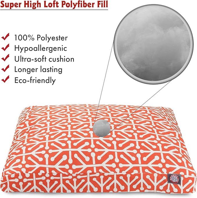 Orange Aruba Small Rectangle Indoor Outdoor Pet Dog Bed With Removable Washable Cover By Majestic Pet Products