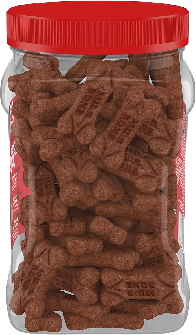 Milk-Bone Soft & Chewy Dog Treats, Made with Real Beef & Filet Mignon, 25 Ounce Canister