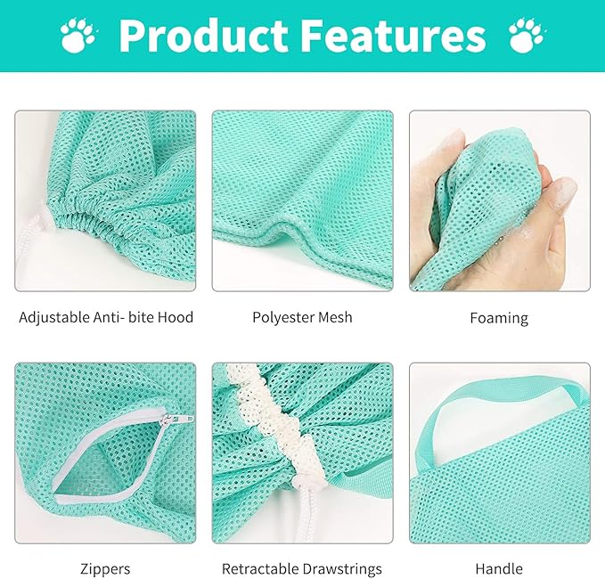 YLONG Cat Bathing Bag Anti-Bite and Anti-Scratch Cat Grooming Bag for Bathing, Nail Trimming, Medicine Taking,Injection,Adjustable Multifunctional Breathable Restraint Shower Bag(Gray)