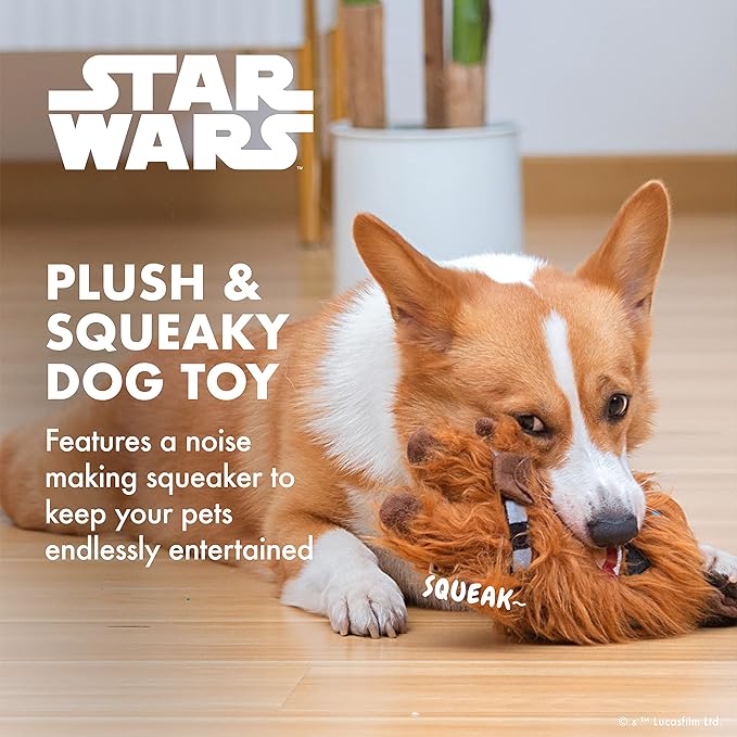 STAR WARS for Pets Dog Toy Chewbacca Reindeer Squeaky Dog Chew Toy | Soft Plush Dog Toy, Squeaky Dog Toy | Holiday Dog Toy Plush Toys, Chewbacca Dog Toy | Small Dog Toy 6 Inch (FF24146)